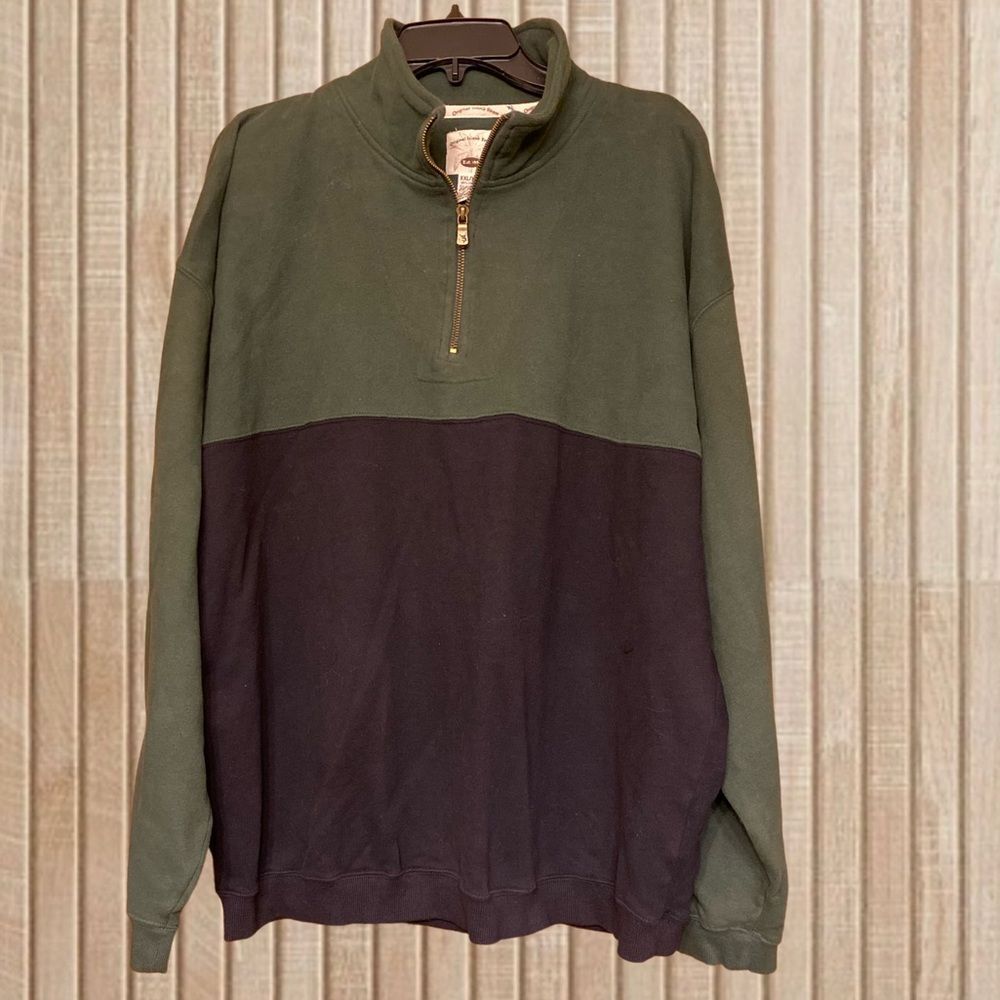 Original Island Sport Olive and Black Men's Half-Zip Sweatshirt t Size XXL